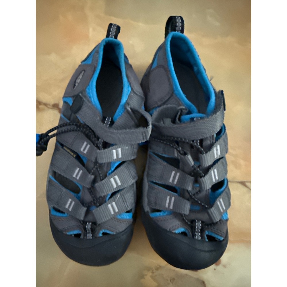 KEEN Kids Youth Size 1 Gray Blue Closed Toe Sport Sandals Water Hiking Shoes